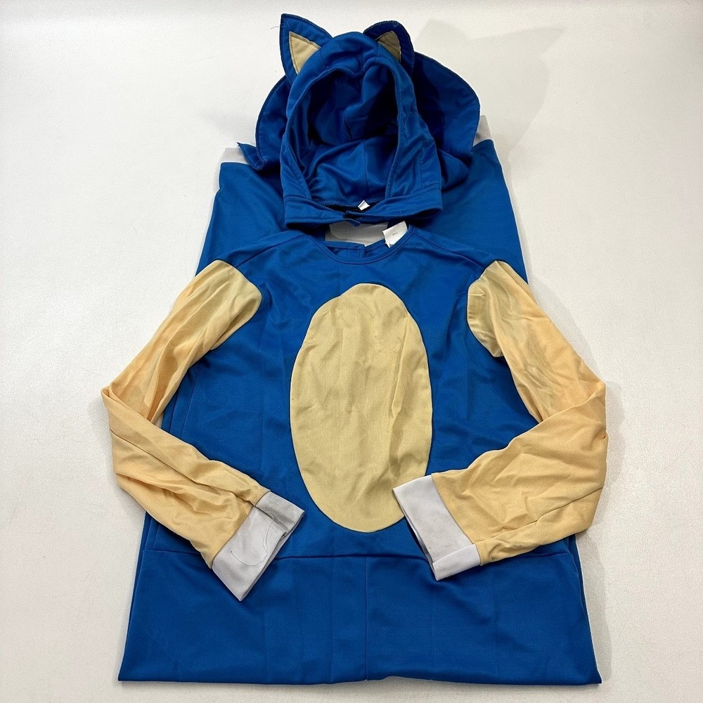 Blue Speedster Hedgehog Hooded Kids Costume, Large